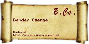 Bender Csenge névjegykártya